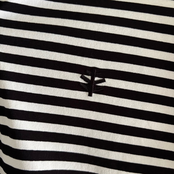 Coolibar Swim Shirt Long Sleeve Swimsuit‎ Women S White Black Ruche UPF50 Resort - Picture 2 of 12